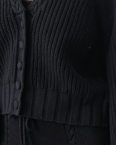 Bronwyn Wool Knit Cardigan | Black | Restock