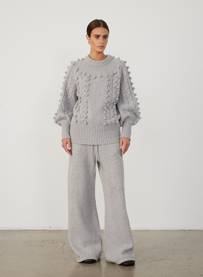 Olivia Wool Knit | Grey Dot Marle