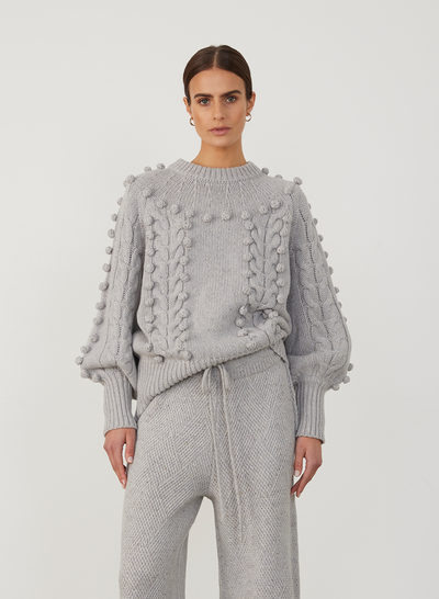 Olivia Wool Knit | Grey Dot Marle