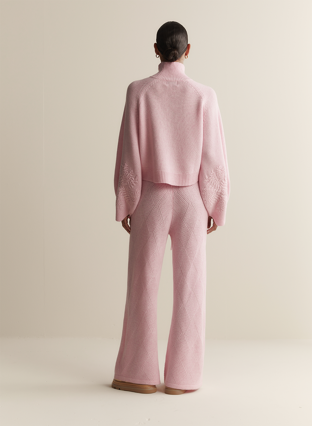 Natasha Wool Embroidery Knit | Dahlia Pink Marle