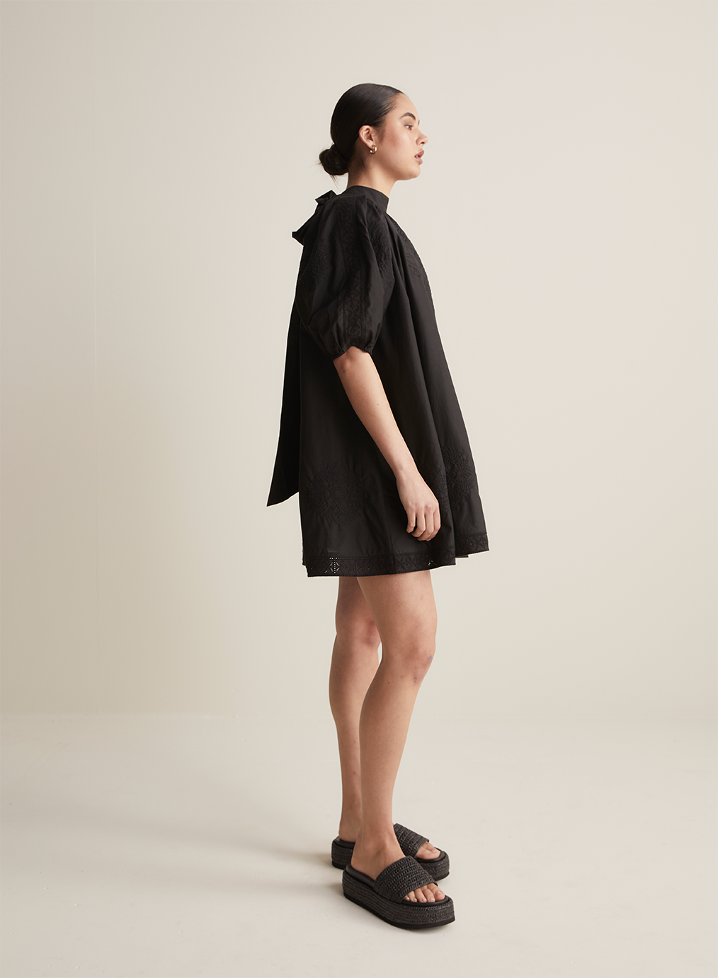 Romy Cotton Silk Mini Smock Dress