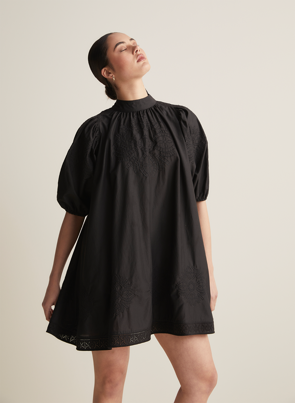 Romy Cotton Silk Mini Smock Dress