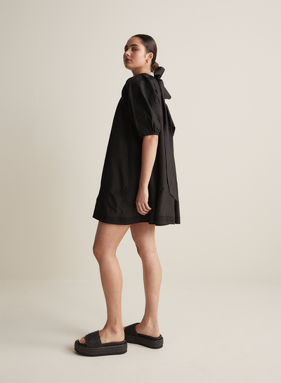 Romy Cotton Silk Mini Smock Dress