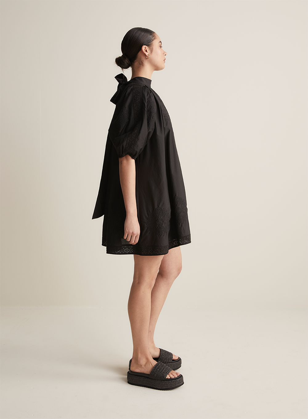 Romy Cotton Silk Mini Smock Dress