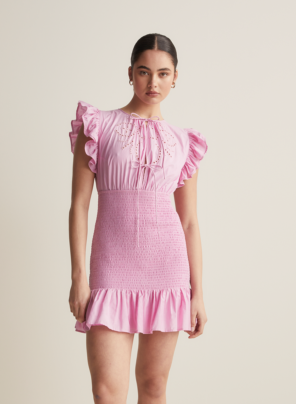 Joyce Silk Cotton Mini Dress | Ametrine