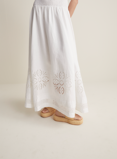 Daphine Linen Embroidery Maxi Dress | Restock