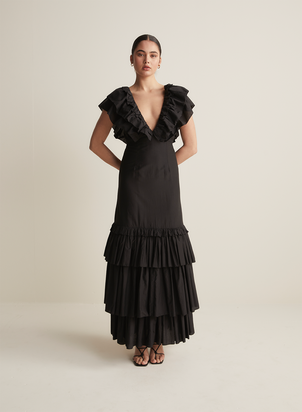 Essie Silk Cotton Maxi Dress | Black