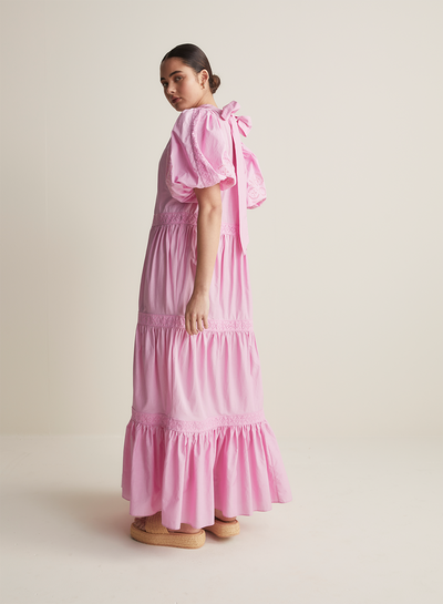 Astrid Silk Cotton Maxi Smock Dress | Ametrine