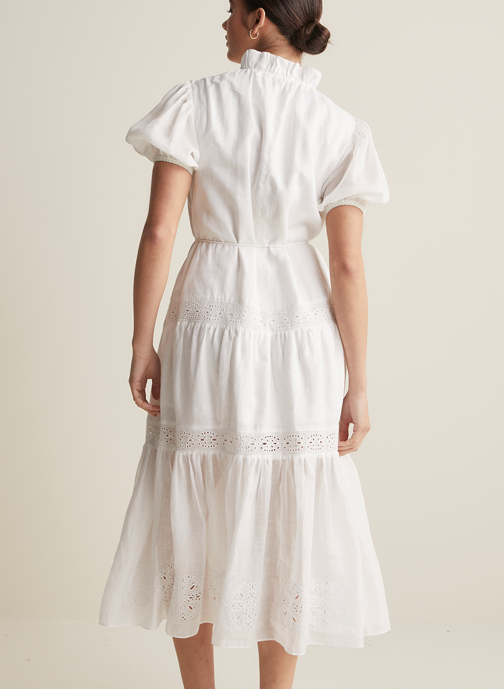 Cecile Linen Midi Dress | Optical White  | Restock