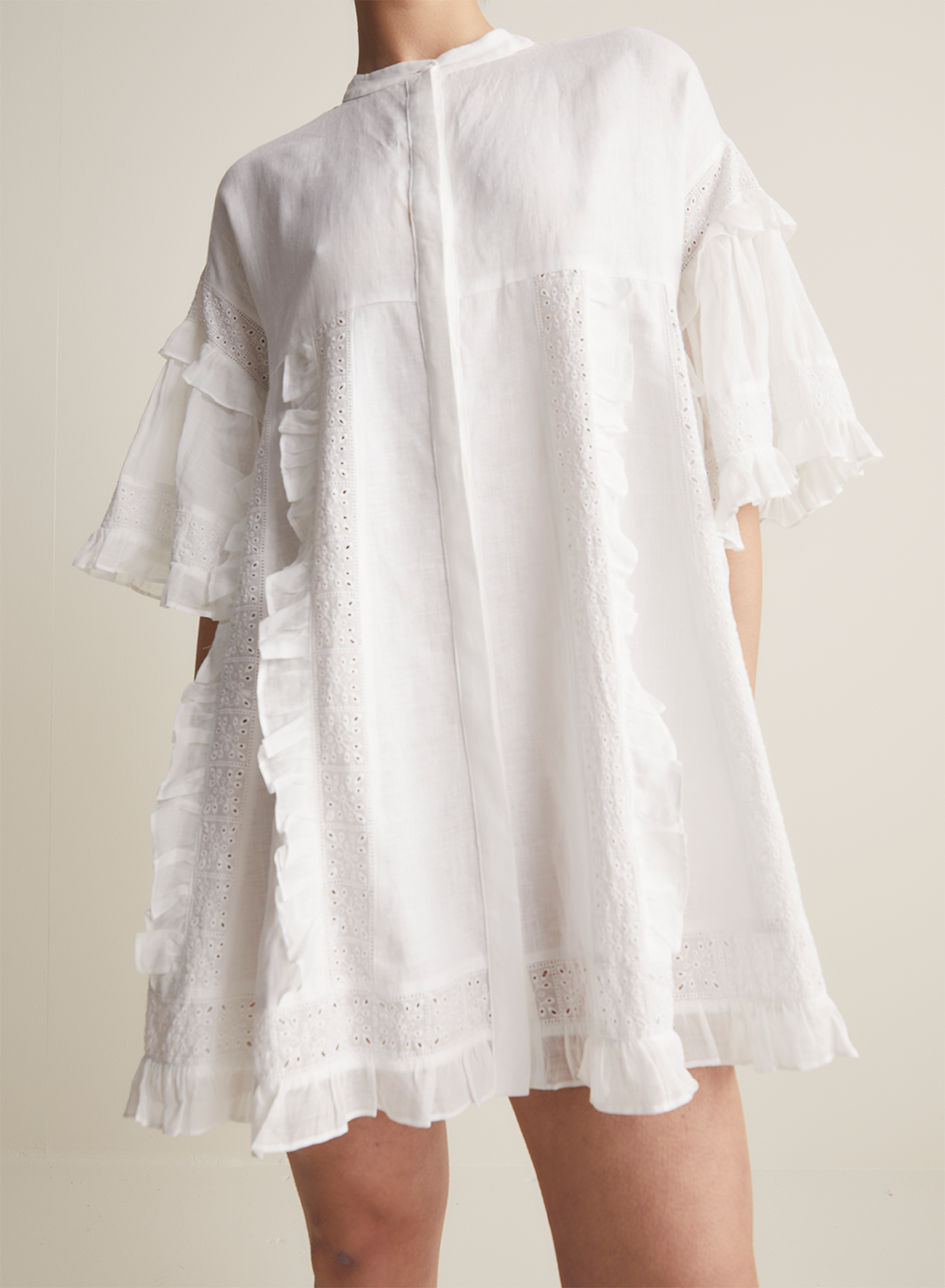 Sadie Linen Mini Smock Dress | Optical White – Joslin