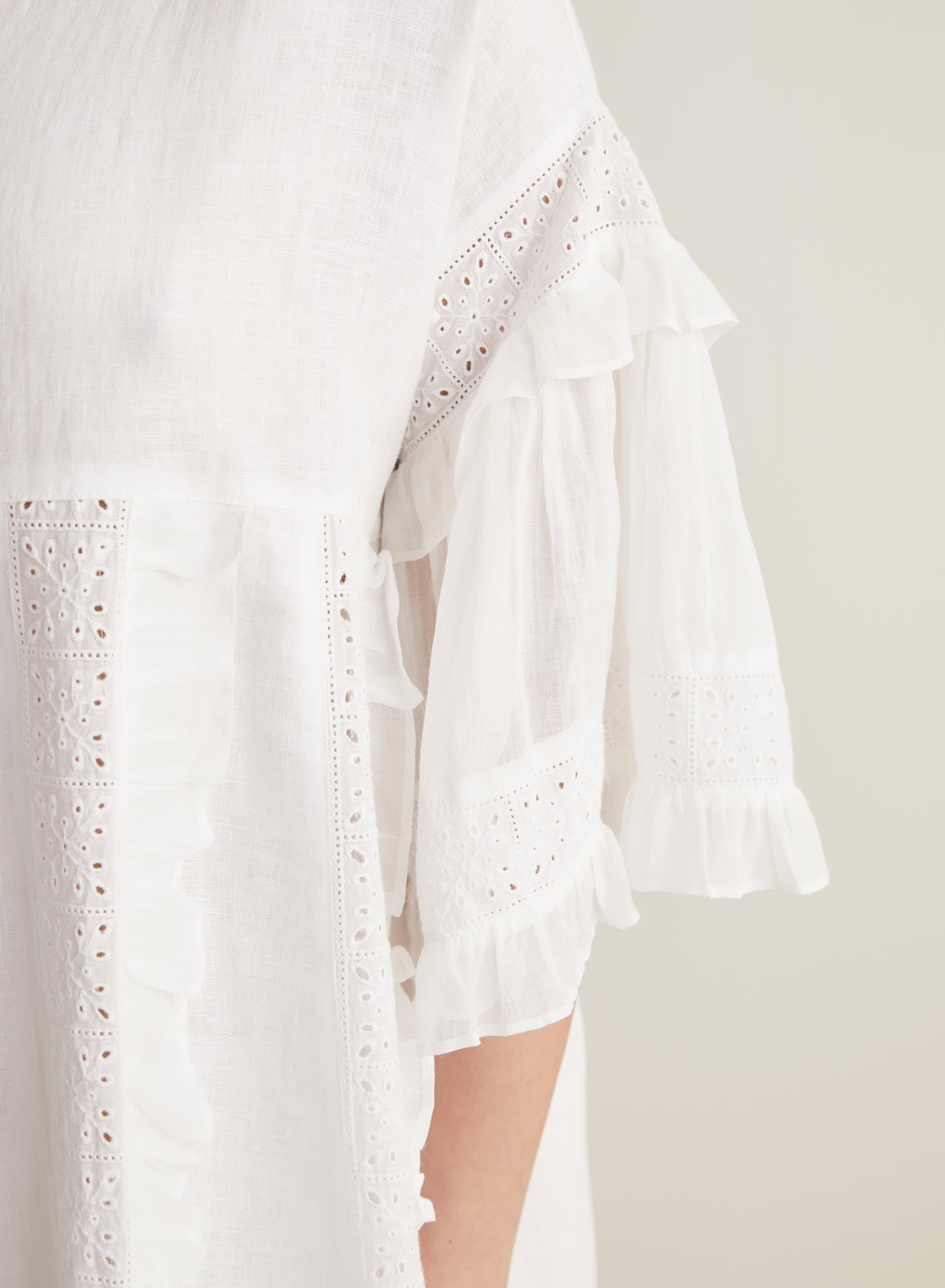 Sadie Linen Mini Smock Dress | Optical White | Restock
