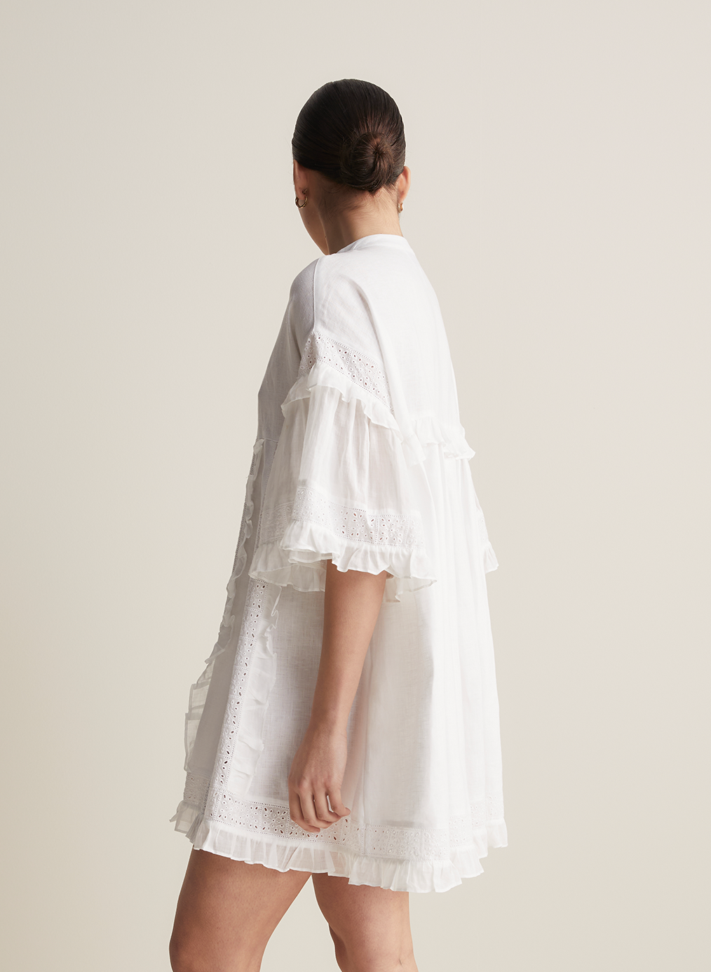 Sadie Linen Mini Smock Dress | Optical White – Joslin