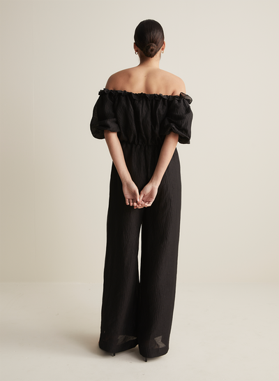 Alicia Cotton Silk Jumpsuit | Black