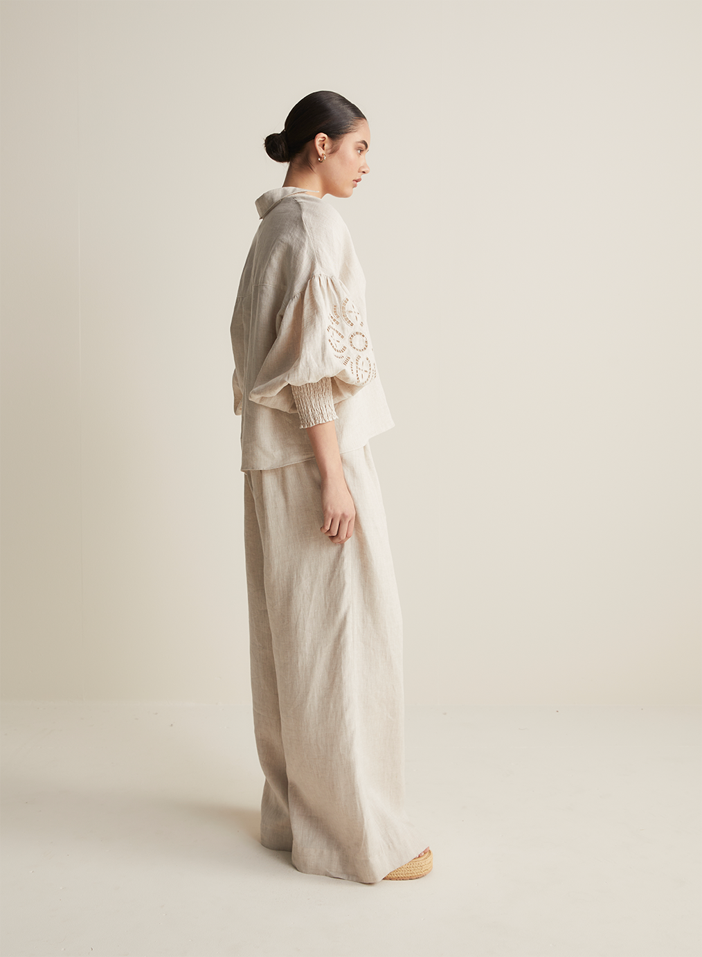 Blyth Linen Smock Top | Flax  | Restock