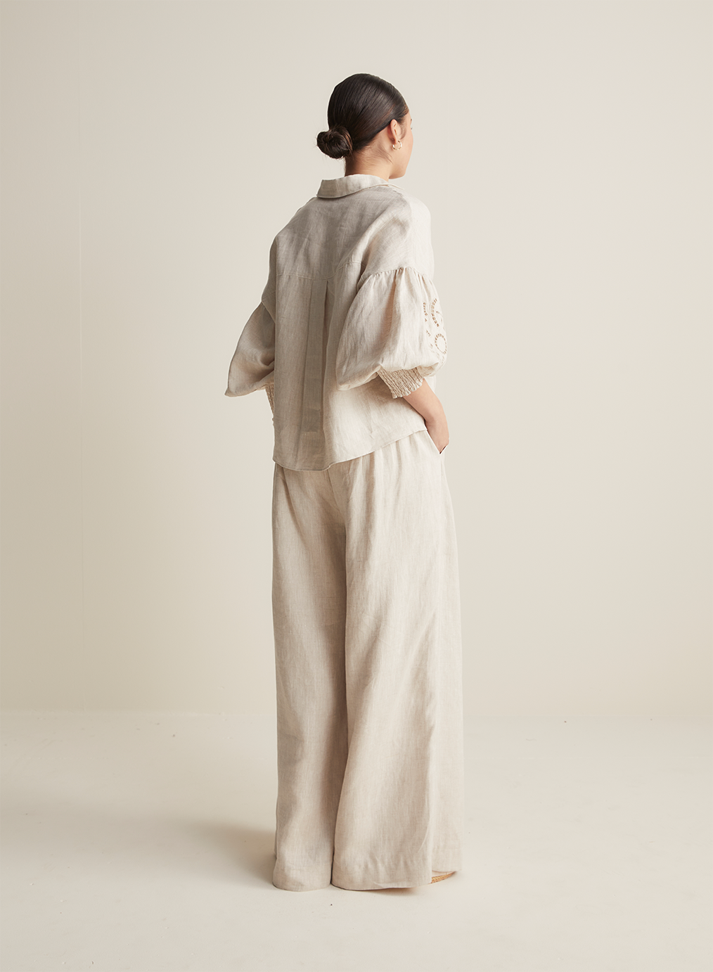 Blyth Linen Smock Top | Flax  | Restock