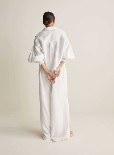 Blyth Linen Smock Top | White  | Restock