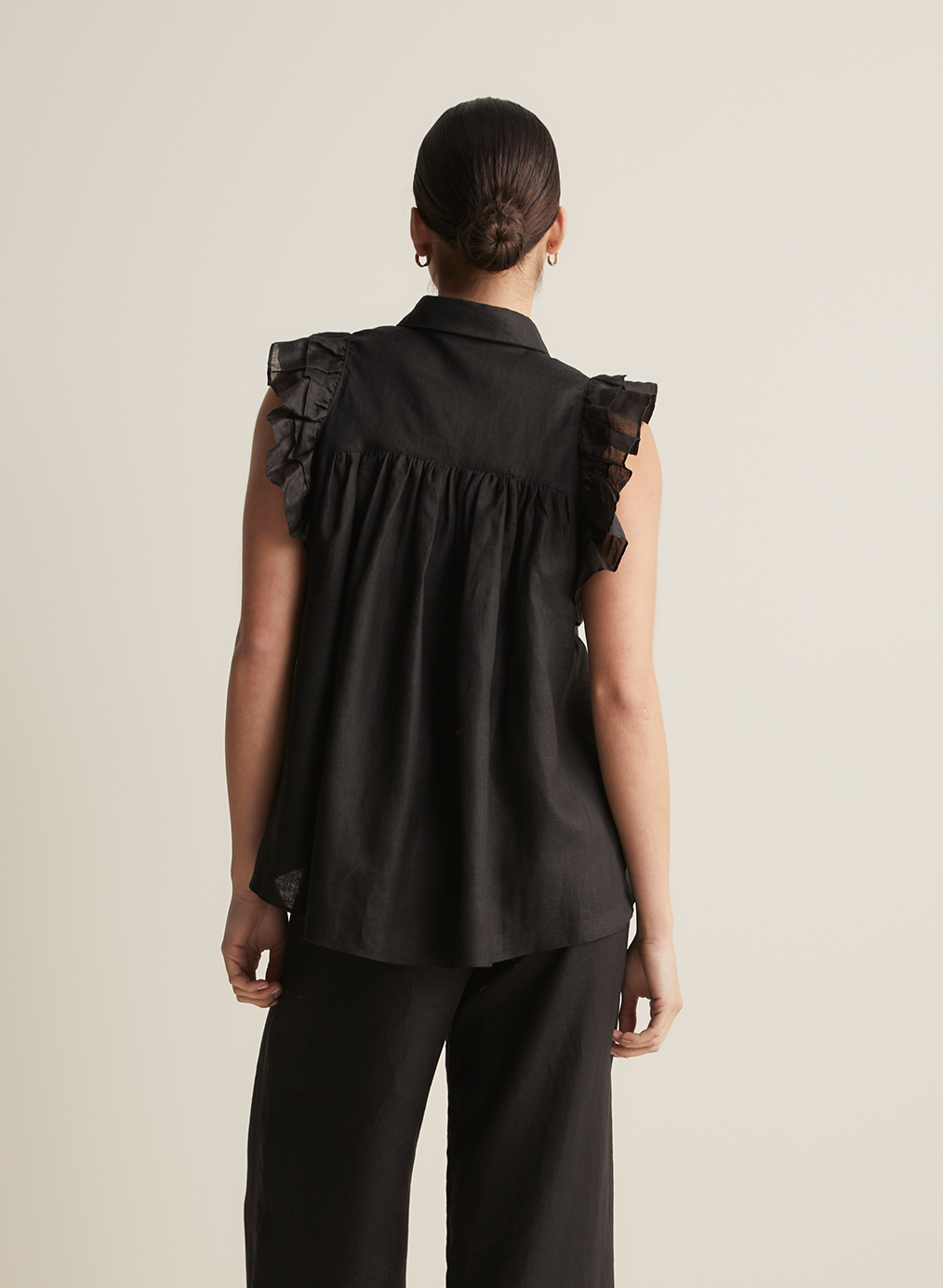 Hermione Linen Ramie Shirt | Black | Restock