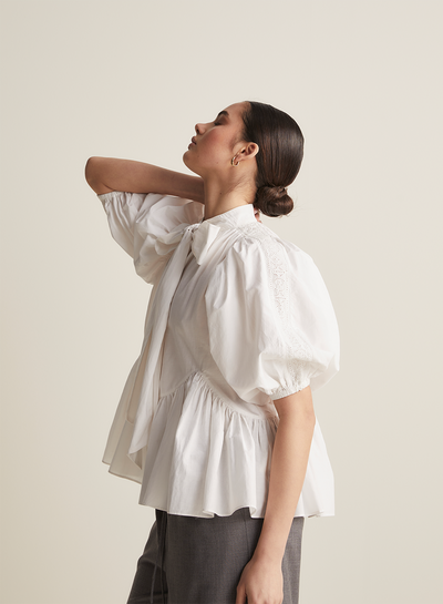Agatha Silk Cotton Shirt | Off White