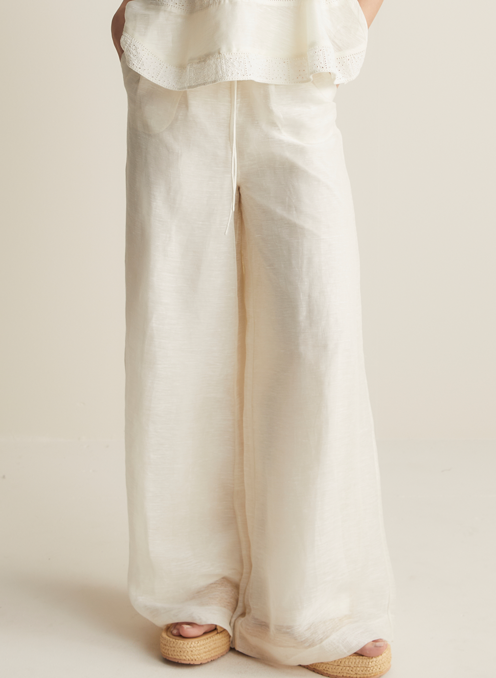 Sophia Silk Linen Pant | Antique