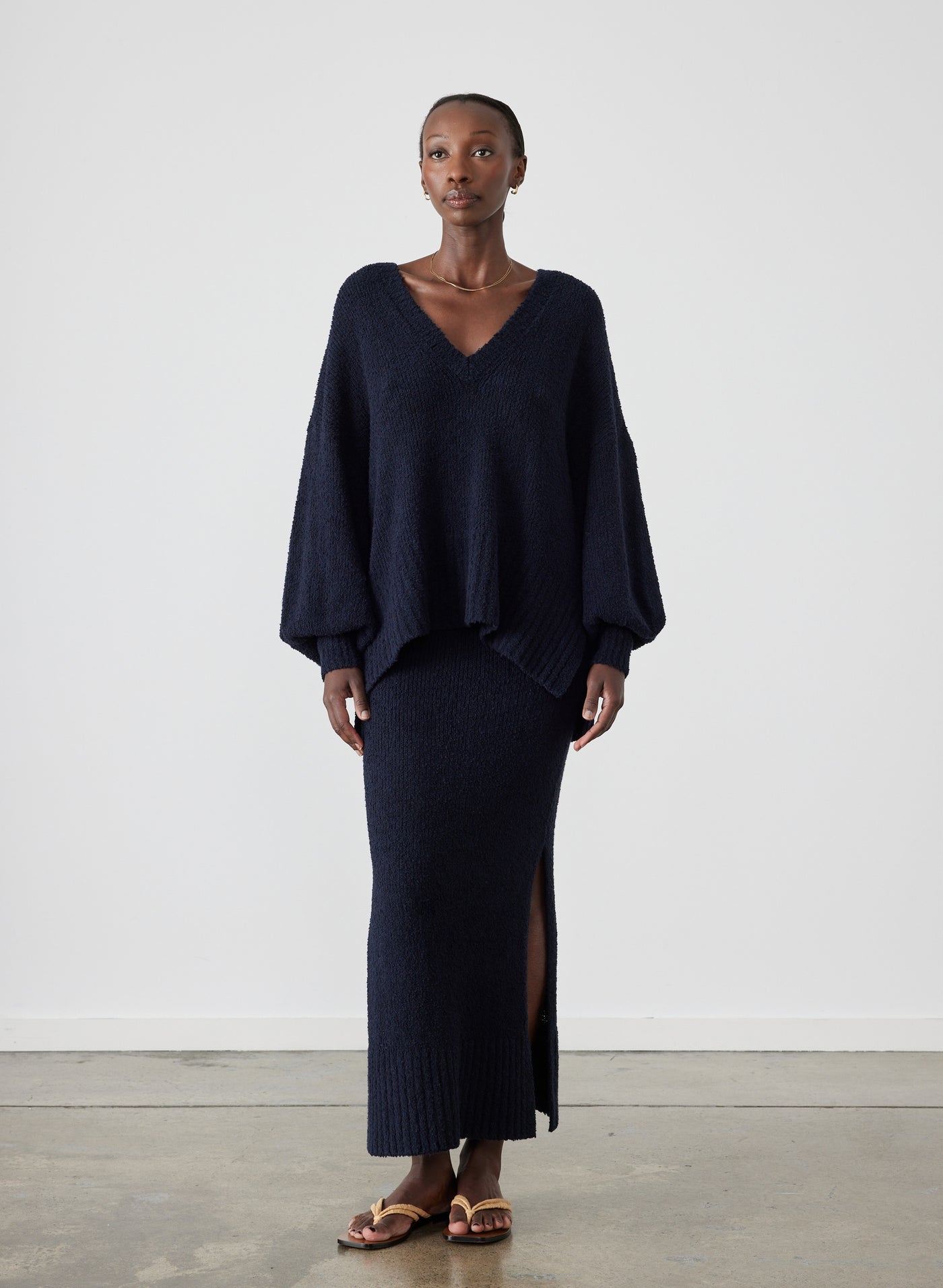 Siona Organic Cotton Cashmere Knit | Navy