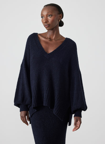 Siona Organic Cotton Cashmere Knit | Navy