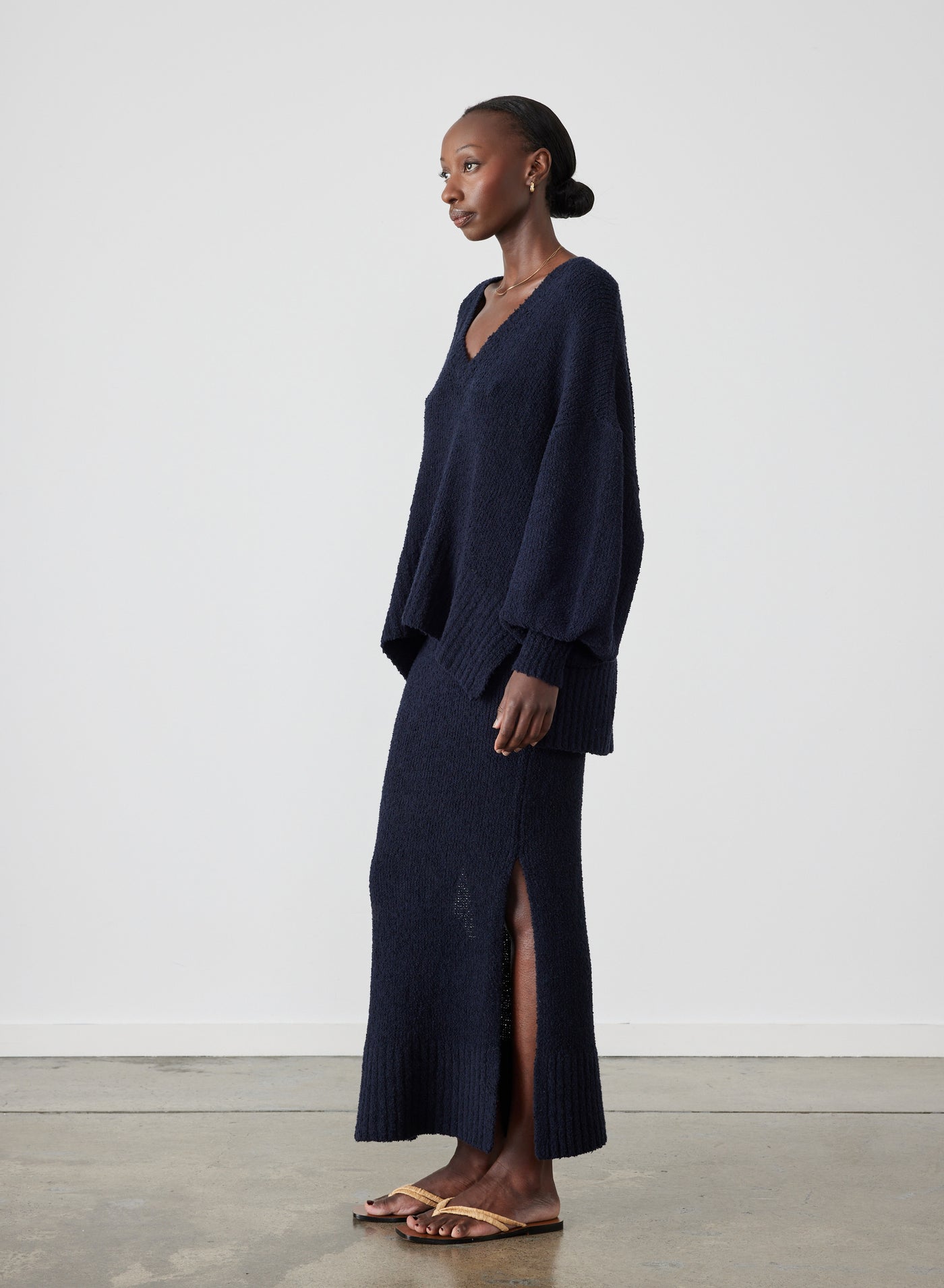 Siona Organic Cotton Cashmere Knit | Navy