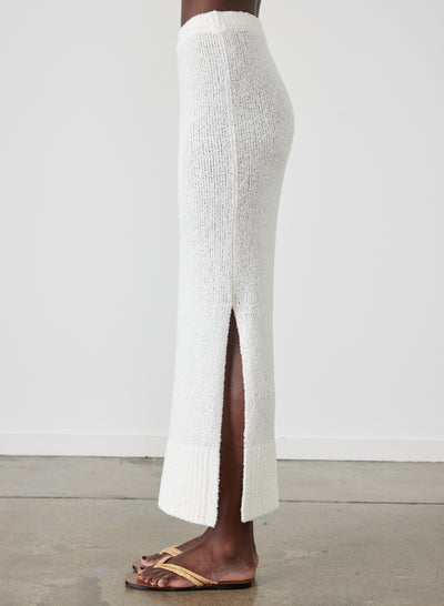 Arie Organic Cotton Cashmere Knit Maxi Skirt | Cream