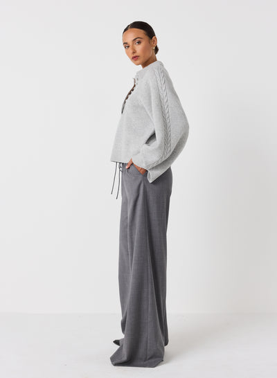 Jenny Wool Cotton Knit | Grey Marle | Restock