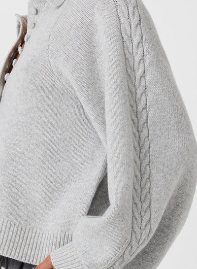 Jenny Wool Cotton Knit | Grey Marle | Restock