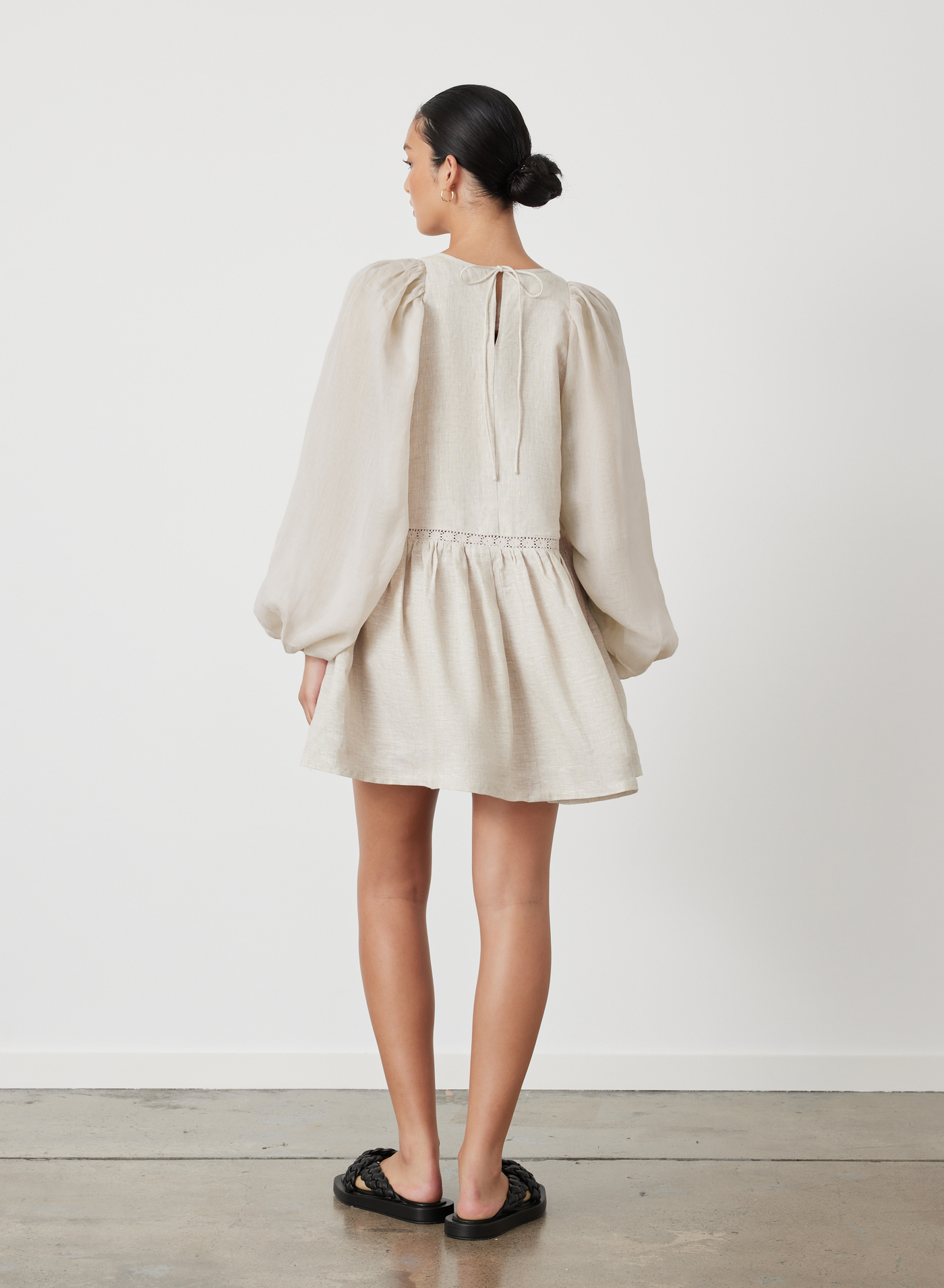 Lola Linen Organic Cotton Mini Smock Dress | Natural