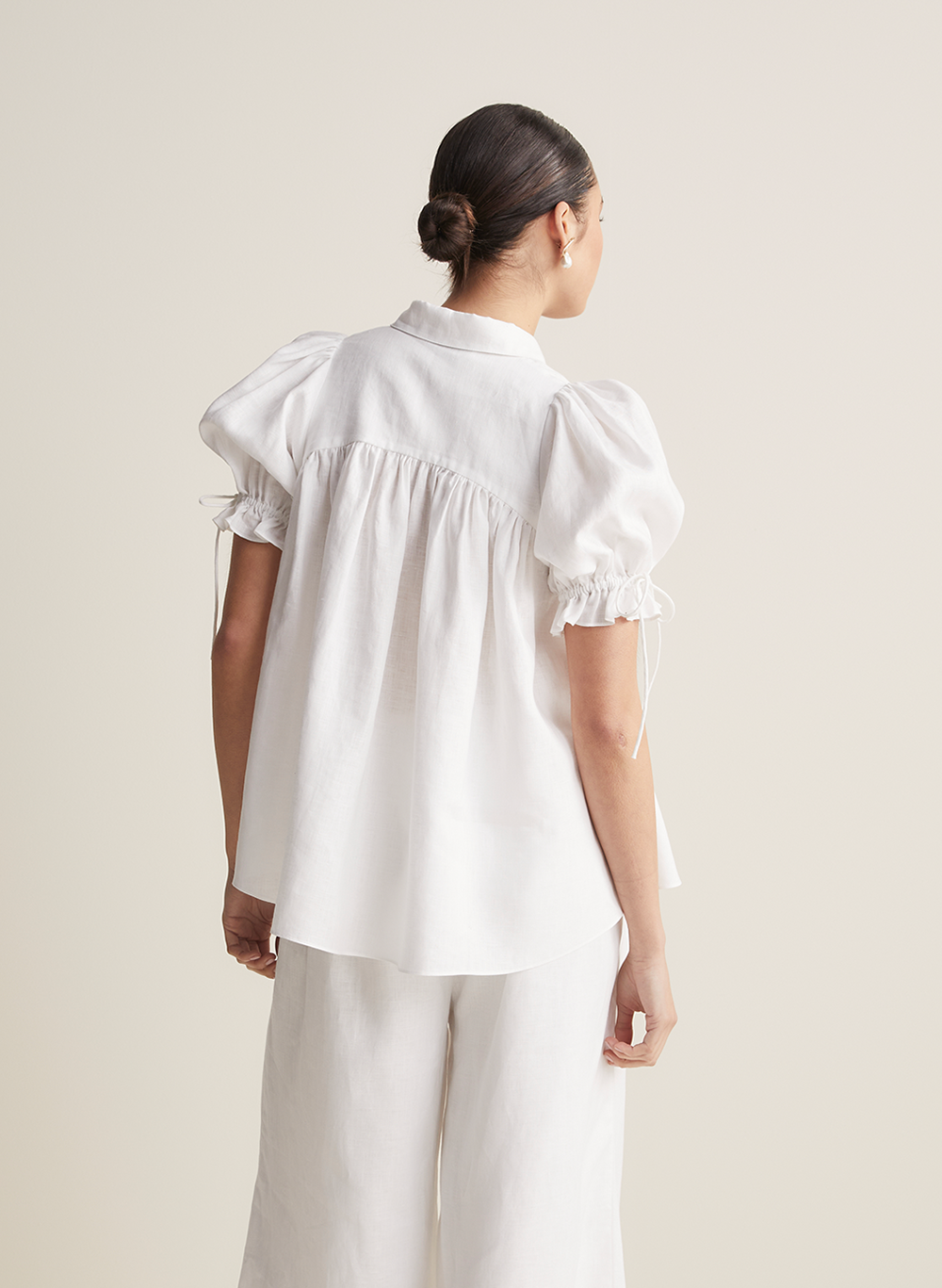 Sara Linen Shirt | Optical White | Restock