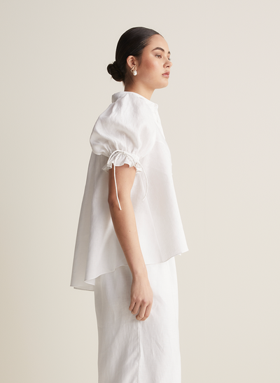 Sara Linen Shirt | Optical White | Restock